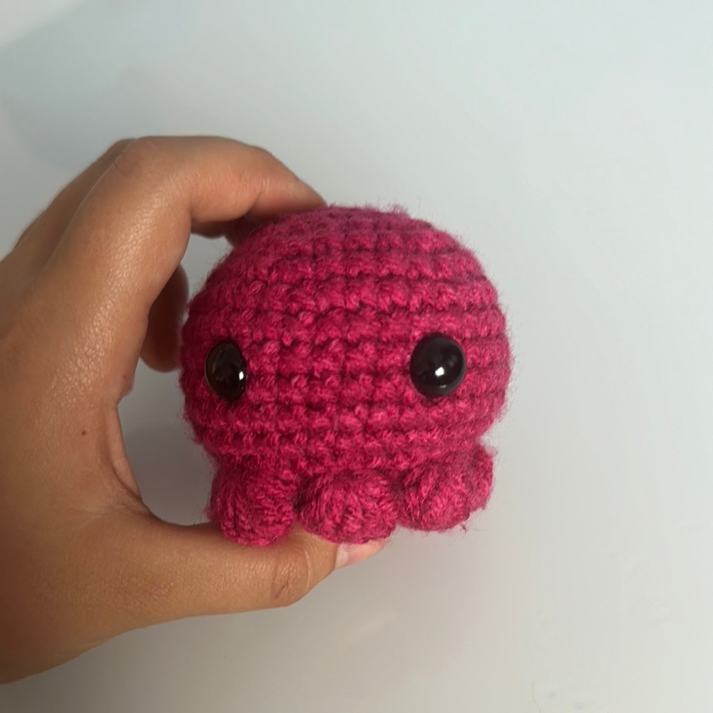 Handmade Pink Crochet Octopus